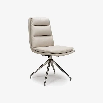 Downtown Nevada Swivel Dining Chair Stainless Steel Frame Taupe Seat