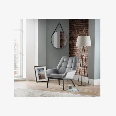 Downtown Julian Bowen Lucerne Velvet Chair - Grey