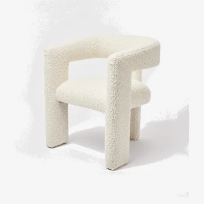 Oliver Bonas Tress Natural Faux Sheepskin Boucle Chair