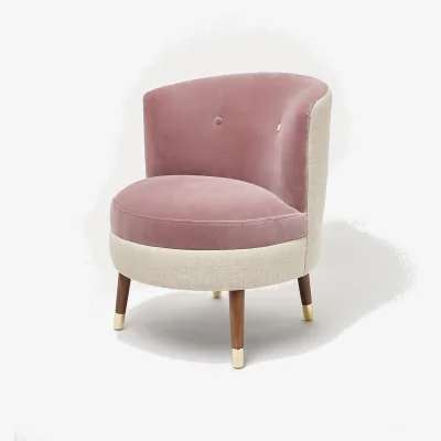 Oliver Bonas Ola Dusty Pink Velvet Accent Chair