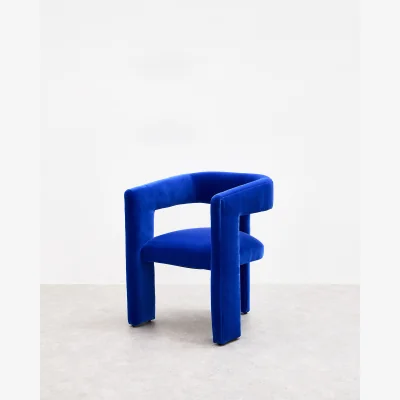 Oliver Bonas Tress Cobalt Blue Velvet Chair