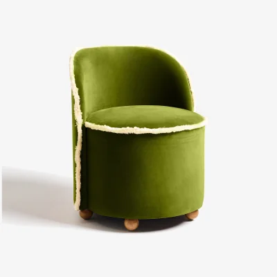 Oliver Bonas Issey Green Velvet Dressing Table Chair