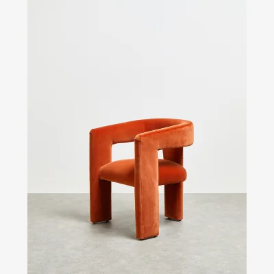 Oliver Bonas Tress Orange Velvet Chair