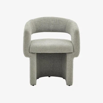 Perch and Parrow Curve Dining Chair in Grey Boucle