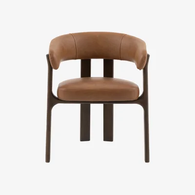 Perch and Parrow Amos Dining Chair in Brown Leather