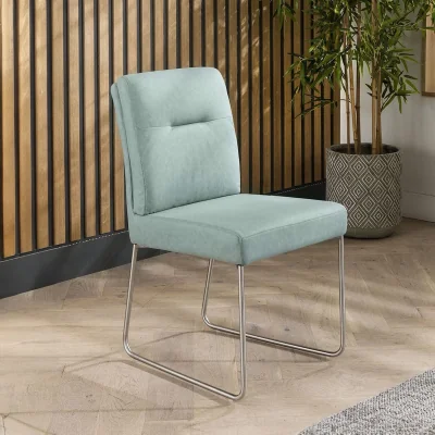 Quatropi Modern Faux Leather Kitchen Dining Rooms Chair Mint Green Leatherette