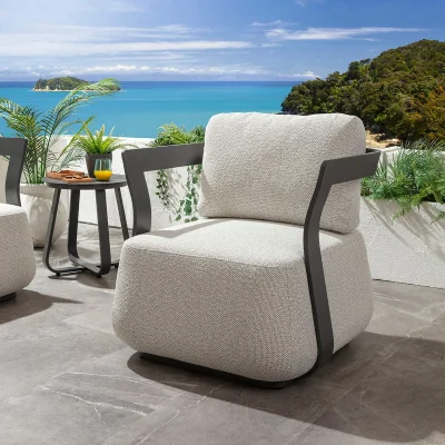 Quatropi Sedona Aluminium Outdoor Garden Armchair Grey Cream 82cm