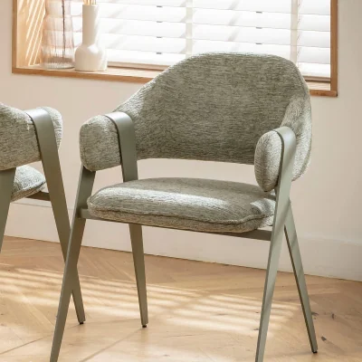 Quatropi Freya Ultra-Modern Carver Dining Chair Green