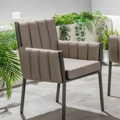 Quatropi Milano Premium Outdoor Fabric Garden Dining Chair Beige