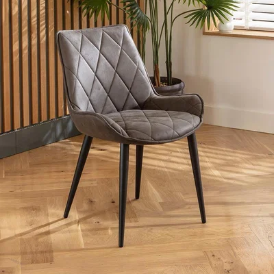 Quatropi Modern Kitchen Dining Room Chair Contemporary Dark Grey Fabric
