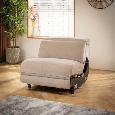 Quatropi Florance Armless Middle Recliner Sofa Module Grey Fabric 82x105cm