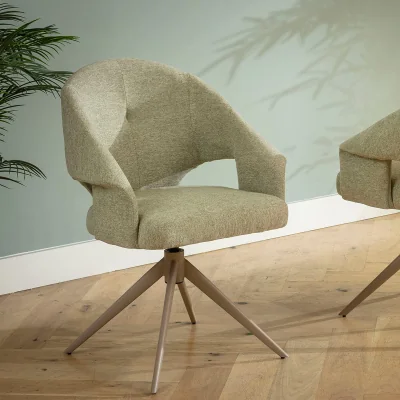 Quatropi Contemporary Swivel Kitchen Dining Room Chair Pistachio Green Fabric