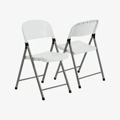 The Range Folding Trestle Chairs - White - Pack of 4 - White