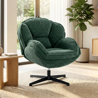 The Range HOMCOM Accent Chair with Swivel for Living Room - Green