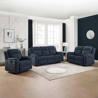 The Range Orka Collection Chair 2 Seater and 3 Seater Sofa Set - Blue