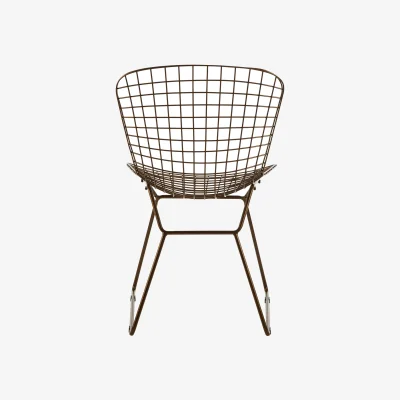 The Range District Bronze Metal Grid Frame Wire Chair - Brown