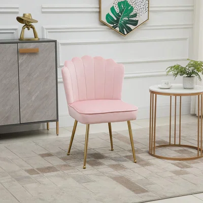 The Range Velvet-Feel Shell Luxe Accent Chair - Pink