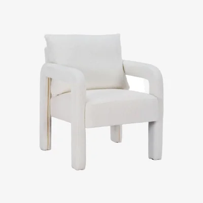 The Range Modern Accent Chair with Lumbar Pillow for Living Room - White