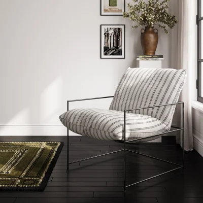 The Range Brook Chair - White/Black Chalk Stripe
