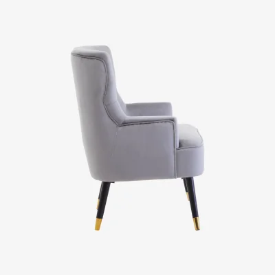 The Range Loretta Grey Velvet Tufted Chair - Grey