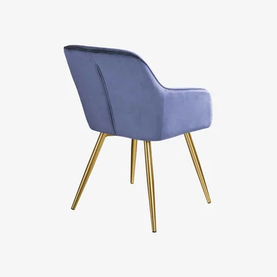 The Range 6 Marilyn Velvet-Look Chairs - Blue & Gold