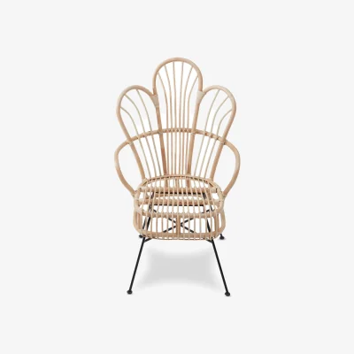 The Range Java Natural Rattan And Black Metal Back Chair - Brown