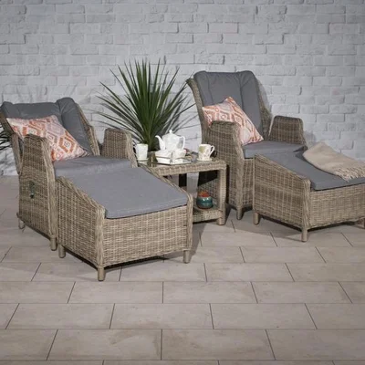 The Range WENTWORTH 5 Piece Deluxe Gas Reclining chair set - Neutral