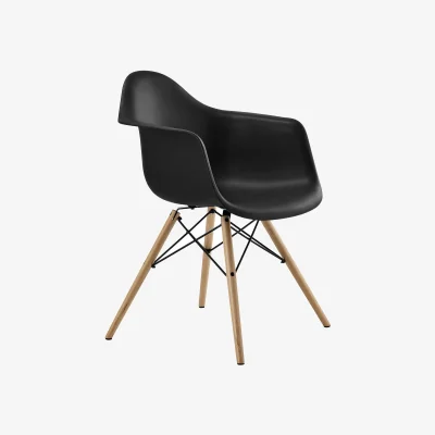 The Range Mid Century Modern Molded Arm Chair - Black