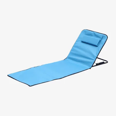 The Range Portable Folding Reclining Chair With Adjustable Backrest Beach Mat - Blue