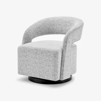 The Range Odessa Fabric Swivel Accent Chair - Grey
