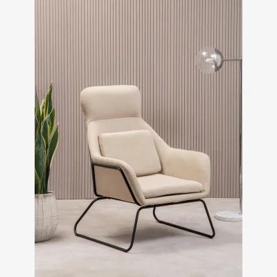 The Range Stockholm Natural Chair With Black Metal Frame - Cream