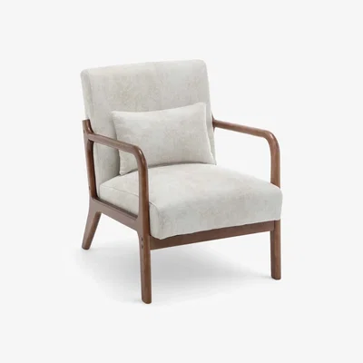 The Range Faux Leather Suede Cream Hertford Accent Chair - Cream