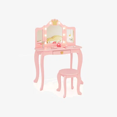 The Range Princess Vanity Table and Chair Set - Pink