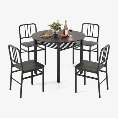 The Range Round Kitchen Table and 4 Chairs - Grey