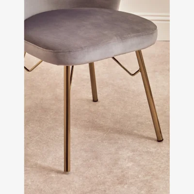 The Range Veneto Grey Velvet Chair - Grey