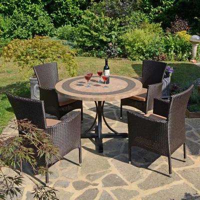 The Range Vermont Table With Four Chairs - Brown
