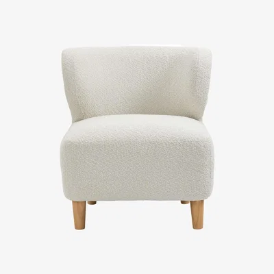 The Range Capri Teddy Fur Armless Occasional Chair - Cream - Cream