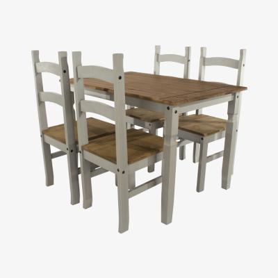 The Range Corona Rectangular Table With Four Chair Set - Grey