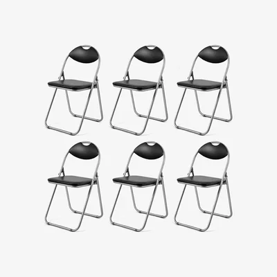 The Range Costway 6 Pack Commercial Grade Metal Folding Chair- Black - Black