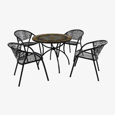 The Range Villena Patio Set with Four Florence Chairs