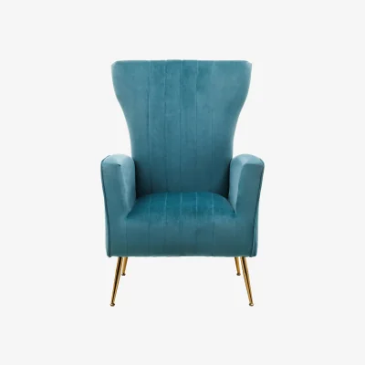 The Range Zamora Green Velvet Accent Chair With Gold Finish Legs - Green