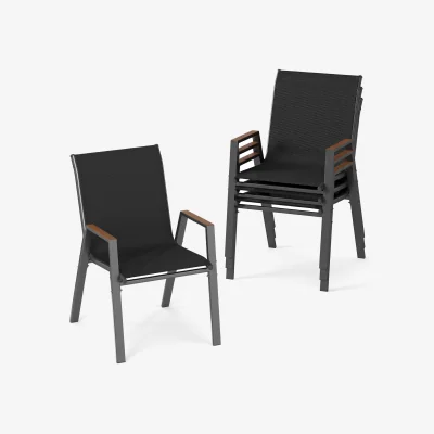 The Range 4 Piece Stackable High Back Chairs - Black