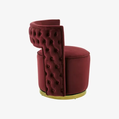 The Range Bola Red Wine Velvet Swivel Chair - Red