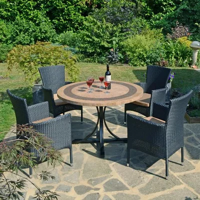 The Range Vermont Table With Four Chairs - Black