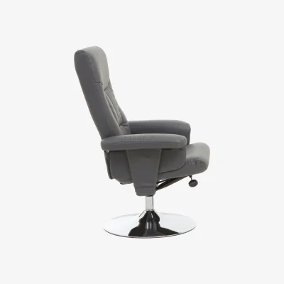The Range Denton Grey Leather Effect Reclining Chair - Grey