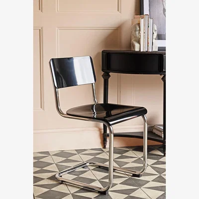 Rockett St George Retro Inspired Curved Dining Chair in Black