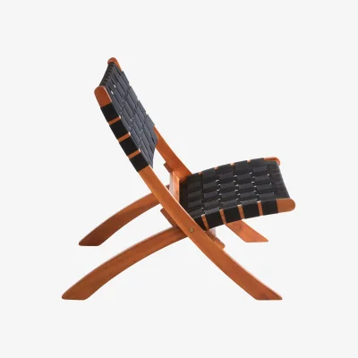 The Range Interiors by Premier Emilo Woven Chair, Long Lasting Wood Woven Chair, Easy Cleaning Woven chair - Black