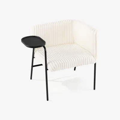 The Range Modern Accent Chair with Tray Table - White