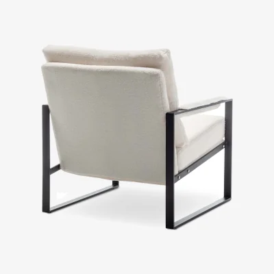 The Range Teddy Boucle Fabric White Graziana Accent Chair - White