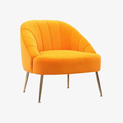 The Range Velvet Comfy Tub Chair Single Seat - Orange